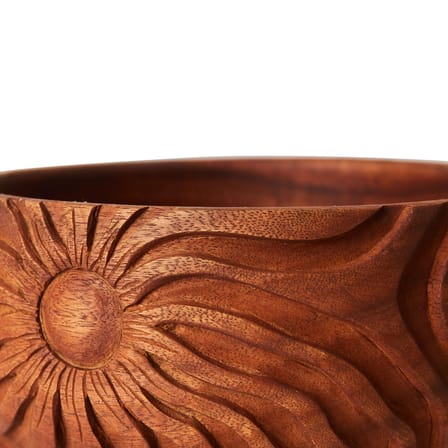 Coupe Carved Medium bois marron / Ø 15 x H 8 cm - Sculpté main - HK LIVING