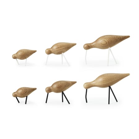 Décoration Oiseau Shorebird L chêne naturel & noir / L 22 x H 14 cm - Normann Copenhagen