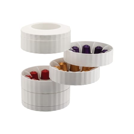 Distributeur de capsules de café Plissé plastique blanc / Pour 40 capsules - Alessi