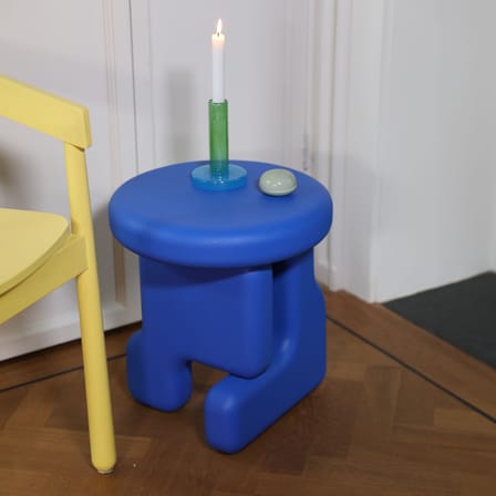 Plot End table wood blue / Ø 40 x h 45 cm - & klevering