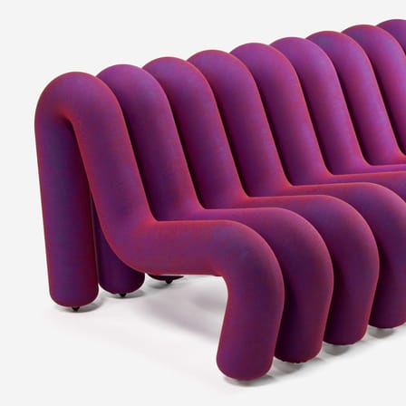 Sofa Extra Bold Sofa textil violett / 3-Sitzer - L 224 cm (12 Röhren) - Moustache