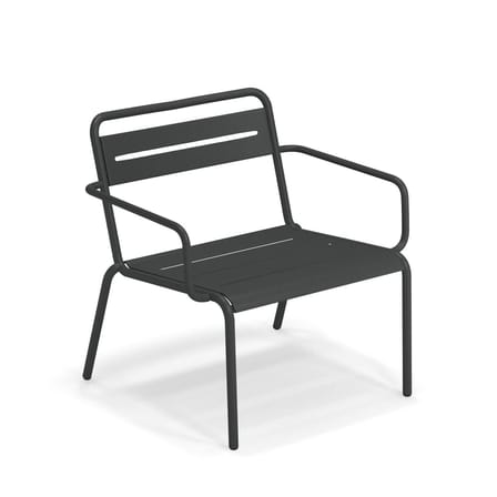 Fauteuil bas empilable Star métal / L 73,7 - Emu