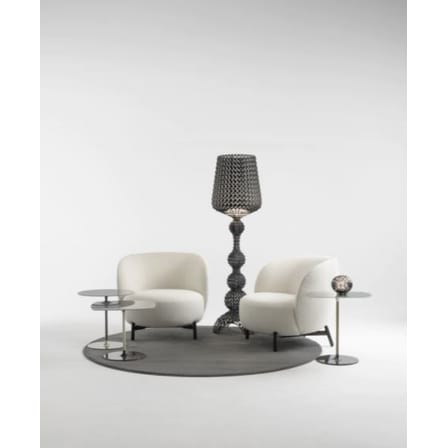 Fauteuil rembourré Lunam tissu blanc / Tissu bouclé - Kartell