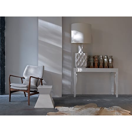 Fauteuil rembourré Peggy tissu blanc beige bois naturel - POLSPOTTEN