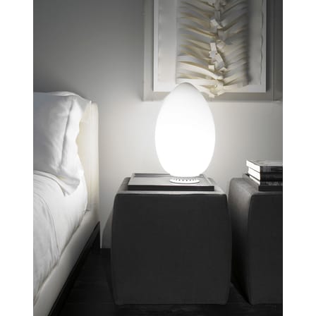 Lampe de table Uovo Small verre blanc / Ø 18 x H 28 cm - Ben Swildens, 1972 - Fontana Arte