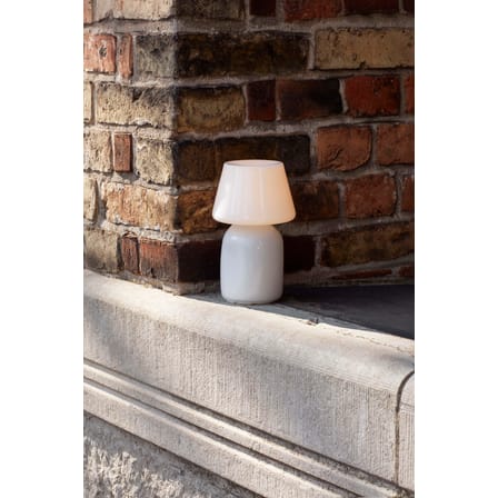 Lampe extérieur sans fil rechargeable Apollo verre blanc / Soufflé bouche - Hay