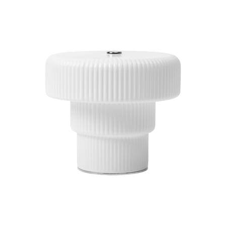 Lampe sans fil rechargeable Ripple LED verre blanc / H 10 cm - Ferm Living