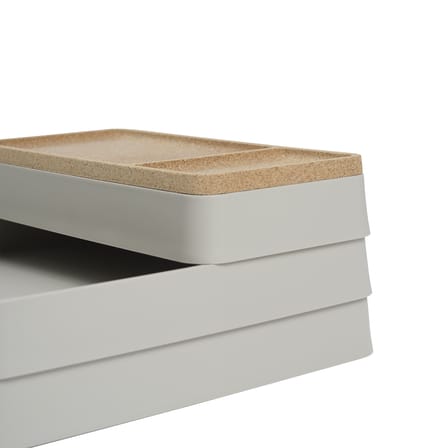 Organiseur de bureau Arrange n°1 / 100% plastique recyclé & liège - Set 3 pièces empilables - Muuto