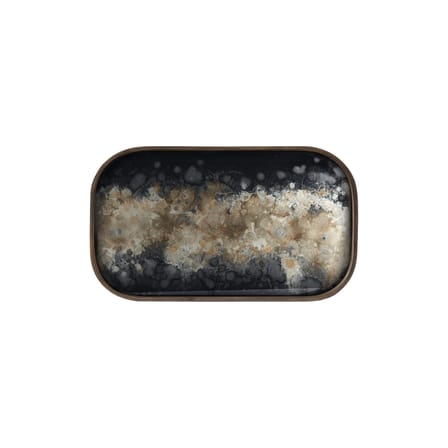 Plateau Organic verre noir / 53 x 31 cm - Peint main - Ethnicraft