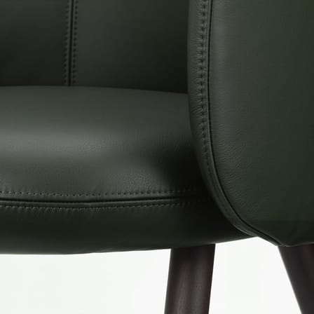Poltrona imbottita Mikado pelle verde / Piedi in legno - Vitra
