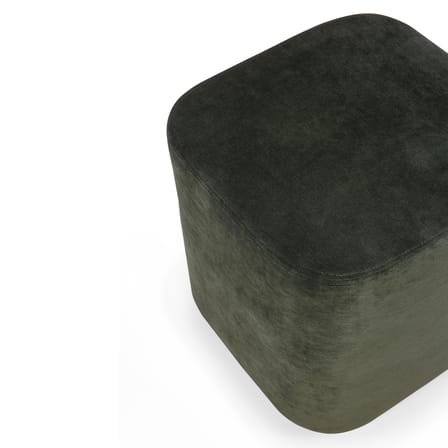 Pouf Cube tissu vert / Velours - Ethnicraft