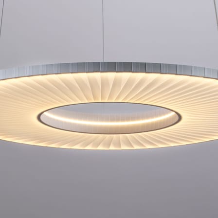 Sospensione Iris Horizontal tessuto bianco / LED - Ø 60 cm - Dix Heures Dix
