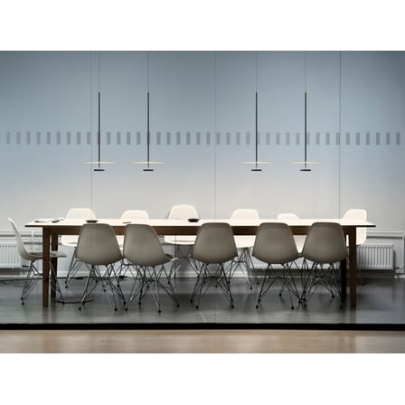 Suspension Flat LED métal gris / Ø 40 cm - 2 disques / Dimming 1-10V Poussoir - Vibia