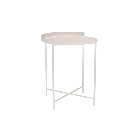 Tavolino d'appoggio Edge metallo bianco / Poignée rabattable -Ø 46 x H 53 cm - Houe