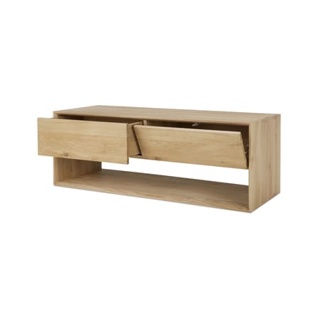 Nordic TV unit natural wood / L 120 x D 46 x H 45 cm - 1 drawer + 1 drop-leaf door - Ethnicraft