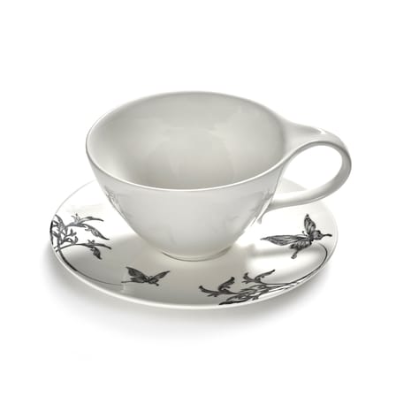 Cappuccino-Tasse Unity - Butterfly keramik weiß / Set von 2 - 15 cl - Serax