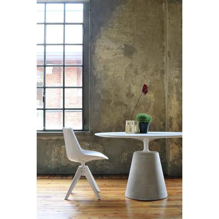 Chaise pivotante Flow plastique noir / 4 pieds VN acier - MDF Italia