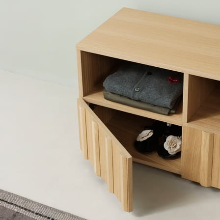 Buffet bas Rib bois noir / L 120 x P 38 x H 44 cm - Normann Copenhagen