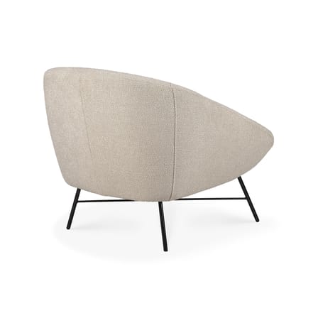 Fauteuil rembourré Barrow tissu blanc beige - Ethnicraft