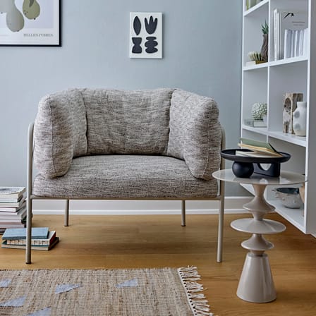Fauteuil rembourré Karel tissu gris - Bloomingville