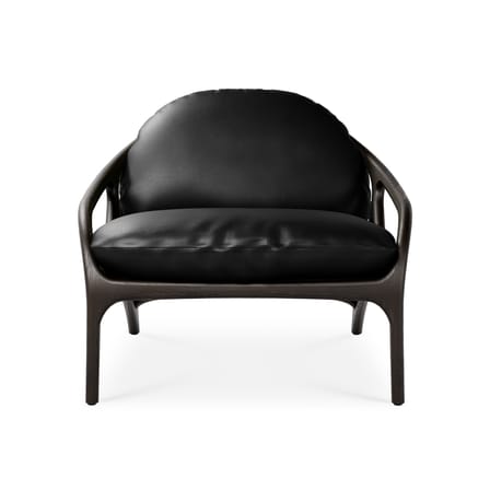 Fauteuil bas Vime INDOOR cuir noir - MORPHO