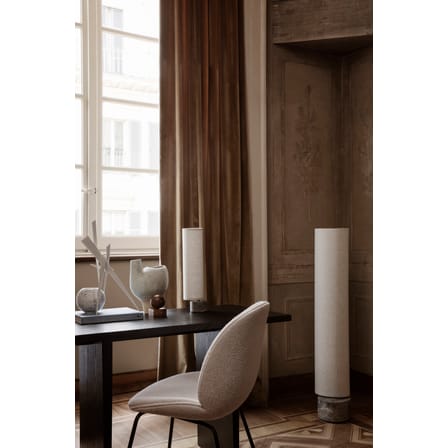 The Unbound LED Floor lamp textile beige / H 120 cm - Fabric & marble / Swivels - Gubi