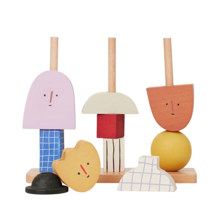 Jouet à empiler Character bois multicolore / Bois FSC - L 17 x H 20,6 cm - Ferm Living