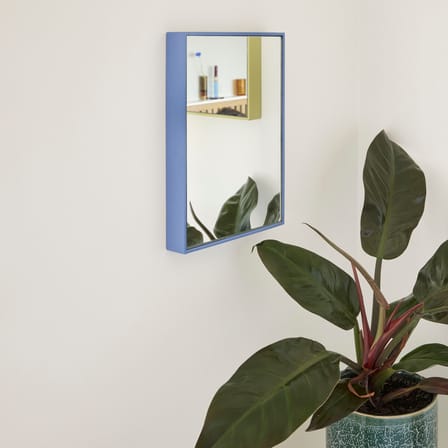 Miroir mural Shine Small métal bleu / 21 x 30 cm - HÜBSCH
