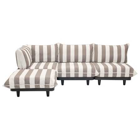 Divano da giardino modulare Paletti set tessuto marrone / Bracciolo sinistro - L 280 x 190 cm - Fatboy