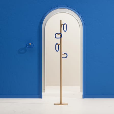 Patère Fernand Horizontale bois bleu - Hartô