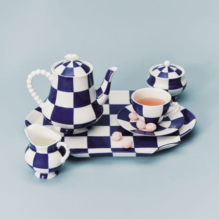 Assiette de présentation Fête des Bêtes céramique bleu / 36,6 x 26,5 cm - Serax