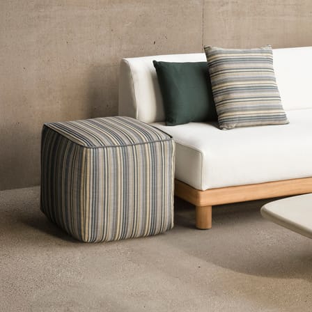 Pouf d'extérieur Zahara Outdoor tissu bleu - Ethnicraft