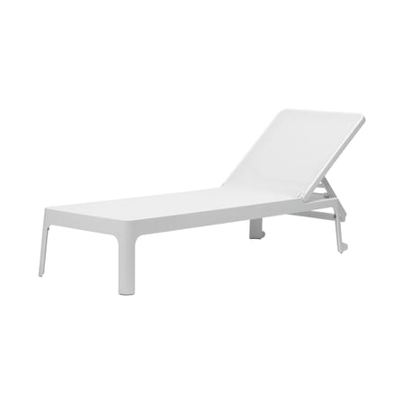 Schrägstellbarer, stapelbarer Liegestuhl Plano corian weiß - NARDI