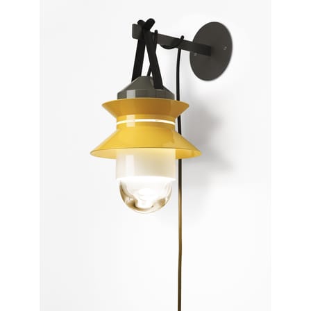Lampe d'extérieur Santorini verre plastique jaune / à suspendre - Câble avec prise - Marset