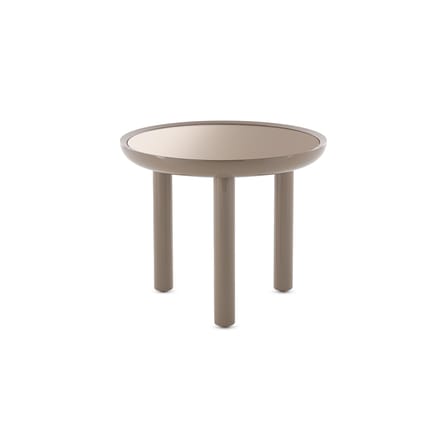 Table basse K-TOP beige / Ø 60 x H 50 cm - Plateau miroir - Kartell