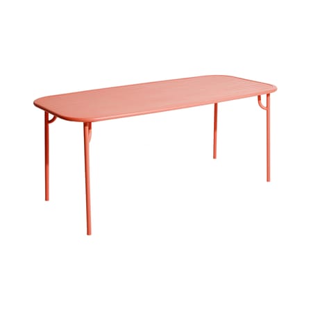 Table rectangulaire Week-end Medium métal orange / 180 x 85 cm - Aluminium / 6 personnes - Petite Friture