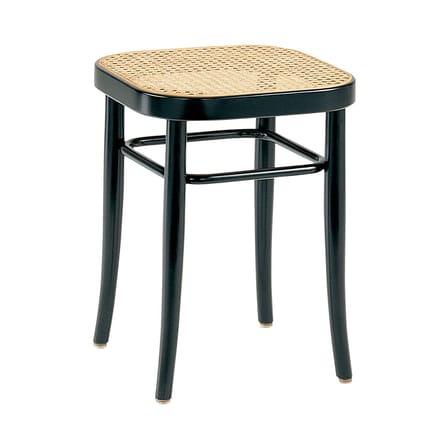 Tabouret Vienna 144 fibre végétale noir bois naturel / H 45 cm, assise cannée - Réédition 1908 - Wiener GTV Design