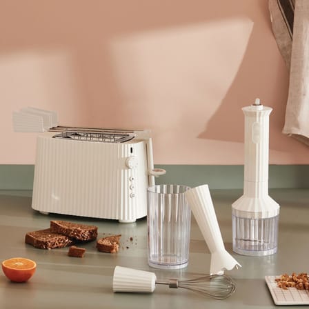 Plissé Toaster plastic material white / 2 slices - 850W - UK version - Alessi
