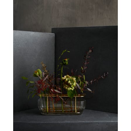 Vaso Ikebana Long metallo vetro oro / Ottone & vetro - H 10 cm - Fritz Hansen