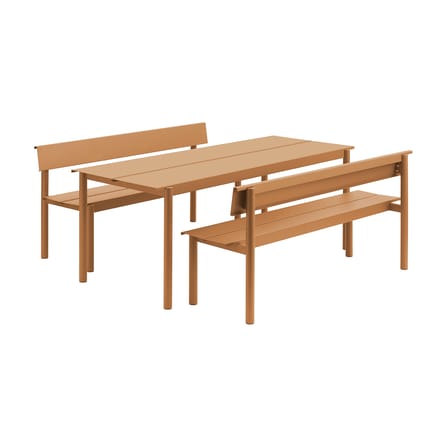Banc avec dossier Linear métal  / L 170 cm - Muuto
