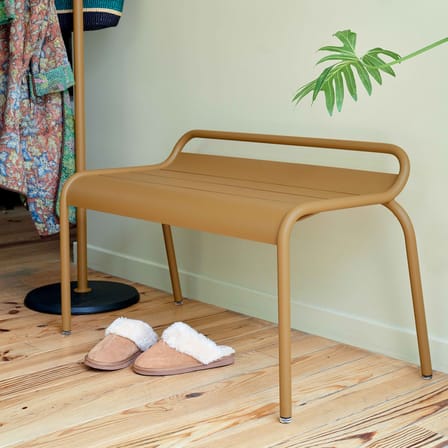 Banc empilable Luxembourg métal orange / Compact - 2 places / L 90 cm - Fermob