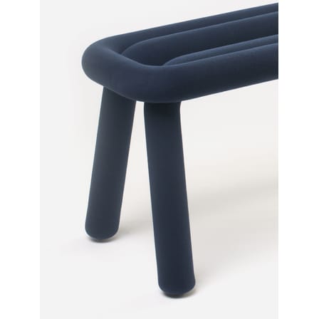 Banc rembourré Bold tissu bleu / L 100 cm - Moustache