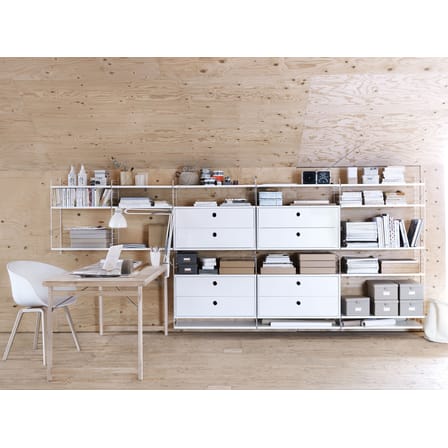 Caisson / 2 tiroirs blanc - L 78 x P 30 x H 42 cm - String Furniture