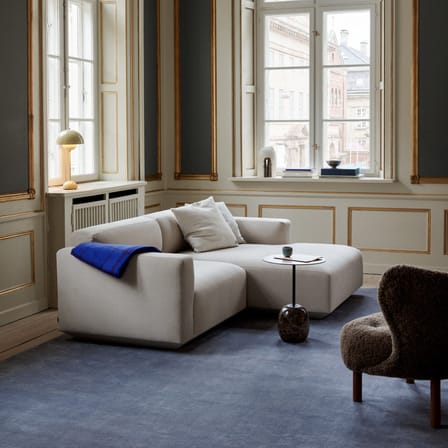 Canapé d'angle Develius B tissu gris / 3 places - L 220 cm / Dormeuse droite - &tradition