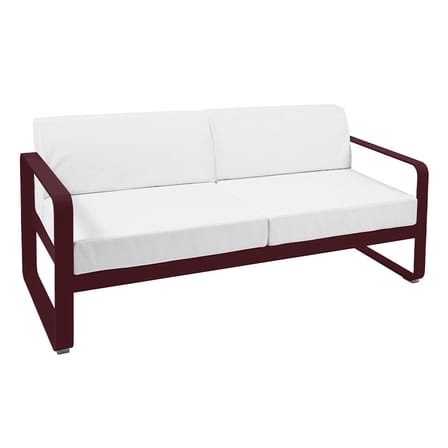 Canapé de jardin 2 places Bellevie métal tissu blanc violet / L 160 cm - Tissu blanc grisé - Fermob