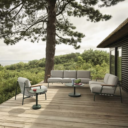 Canapé de jardin 2 places Settle tissu gris / 152,5 cm - Muuto