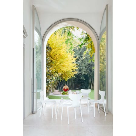 Chaise empilable Re-Chair plastique beige / Matériau recyclé - Antonio Citterio, 2022 - Kartell
