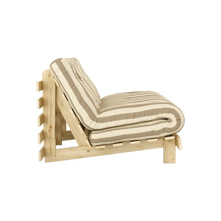 Fauteuil convertible Roots tissu beige / Dormeuse & lit d'appoint - 3 positions / Structure pin clair - KARUP