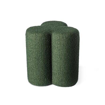Pouf Clover tissu vert / Tissu bouclette - POLSPOTTEN