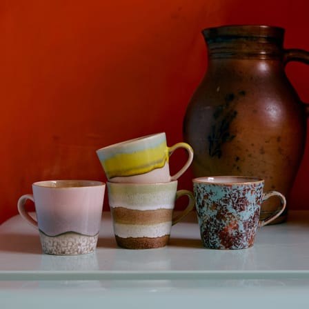 Tasse à café 70s ceramics céramique multicolore / Set de 4 - 27 cl - HK LIVING